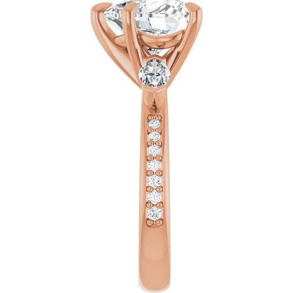 Claw-Prong Three-Stone Engagement Ring Image 4 Northwood Jewelers Northwood, OH