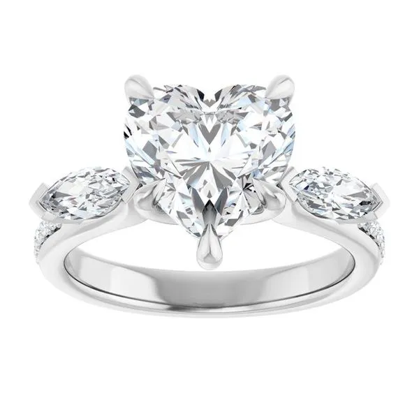 Claw-Prong Three-Stone Engagement Ring Image 3 Don's Jewelry & Design Washington, IA