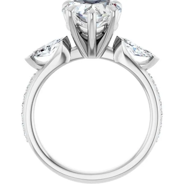 Claw-Prong Three-Stone Engagement Ring Image 2 Ocean View Jewelers Millville, DE