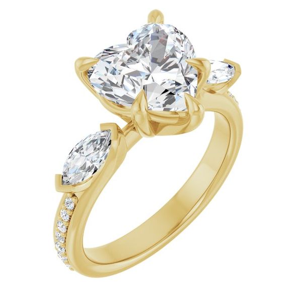 Claw-Prong Three-Stone Engagement Ring
