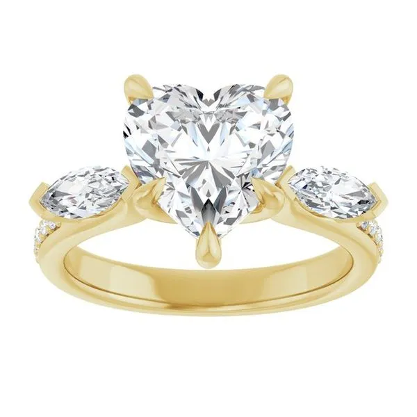 Claw-Prong Three-Stone Engagement Ring Image 3 Stuart Benjamin & Co. Jewelry Designs San Diego, CA