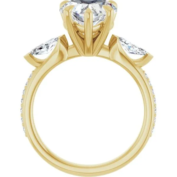 Claw-Prong Three-Stone Engagement Ring Image 2 J. West Jewelers Round Rock, TX
