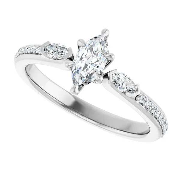 Claw-Prong Three-Stone Engagement Ring Image 5 Futer Bros Jewelers York, PA