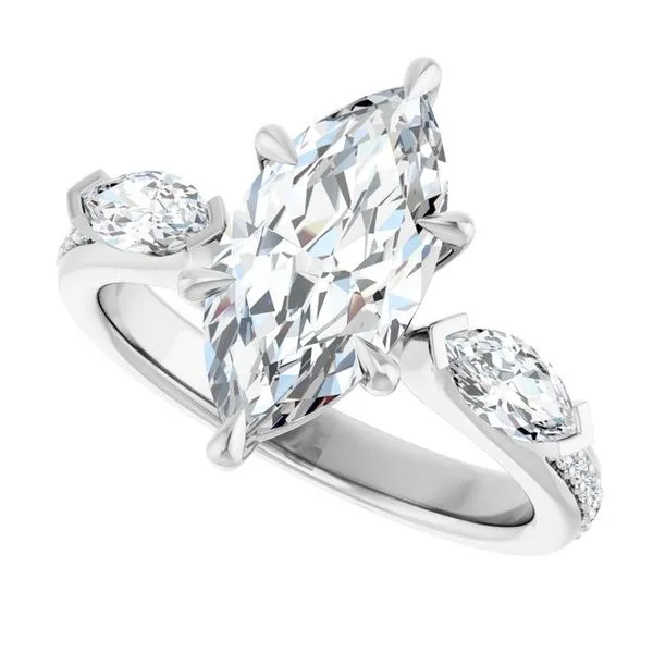 Claw-Prong Three-Stone Engagement Ring Image 5 Clater Jewelers Louisville, KY