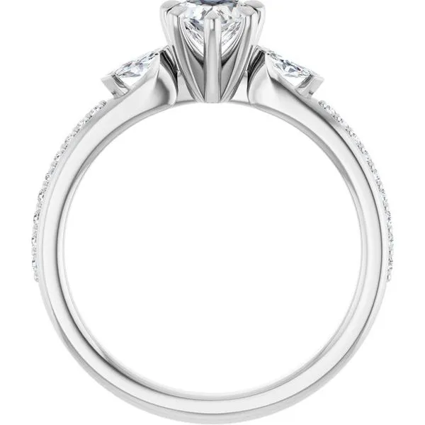 Claw-Prong Three-Stone Engagement Ring Image 2 J. West Jewelers Round Rock, TX