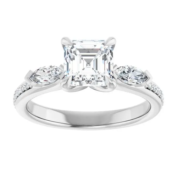Claw-Prong Three-Stone Engagement Ring Image 3 Hudson Valley Goldsmith New Paltz, NY