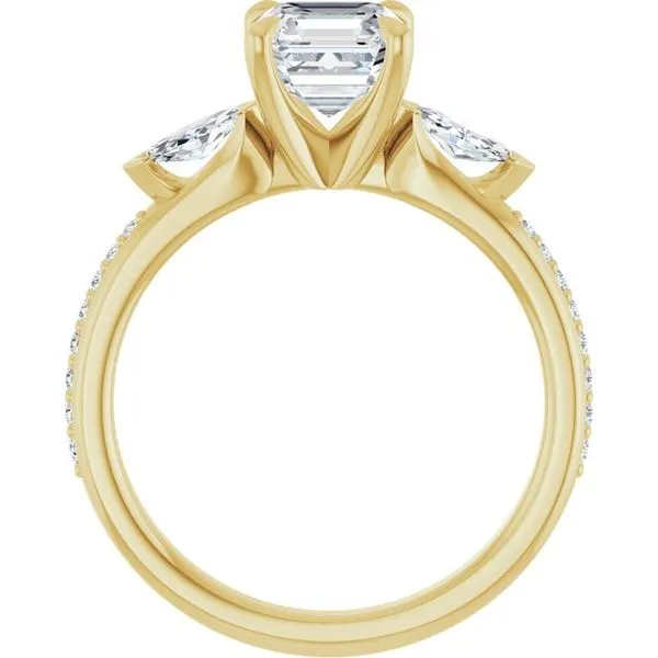 Claw-Prong Three-Stone Engagement Ring Image 2 Futer Bros Jewelers York, PA