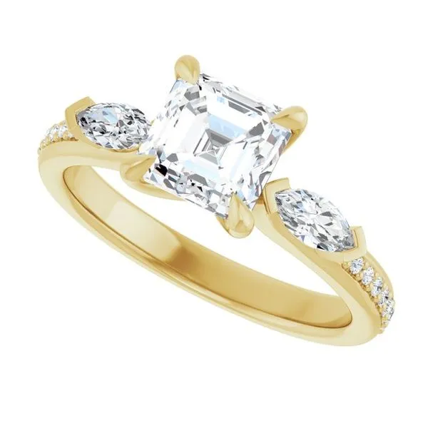 Claw-Prong Three-Stone Engagement Ring Image 5 Hudson Valley Goldsmith New Paltz, NY