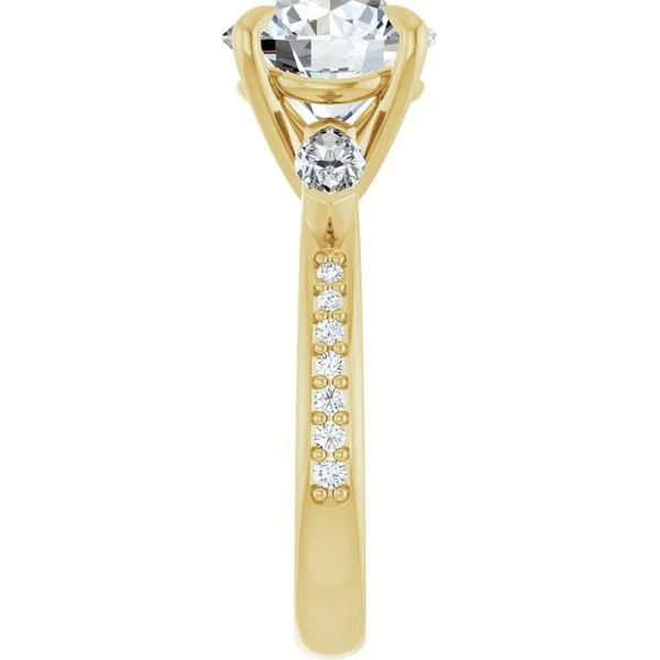 Claw-Prong Three-Stone Engagement Ring Image 4 Arezzo Jewelers Elmwood Park, IL