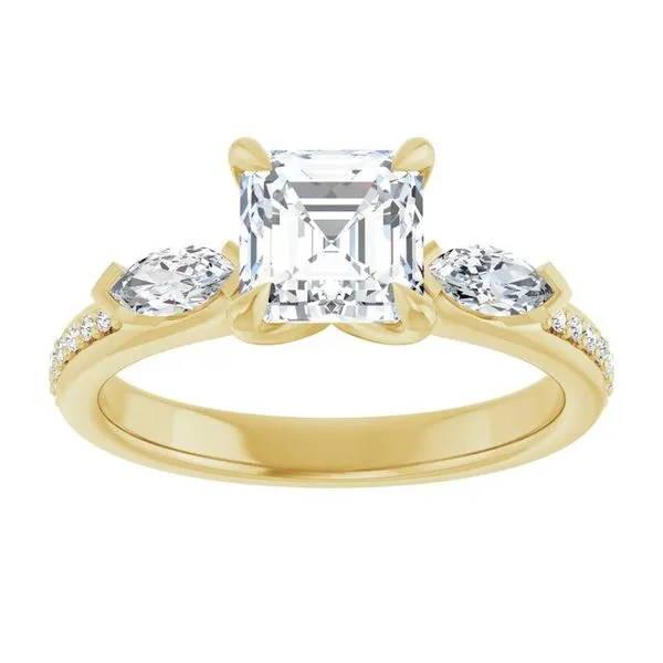 Claw-Prong Three-Stone Engagement Ring Image 3 The Jewelry Source El Segundo, CA