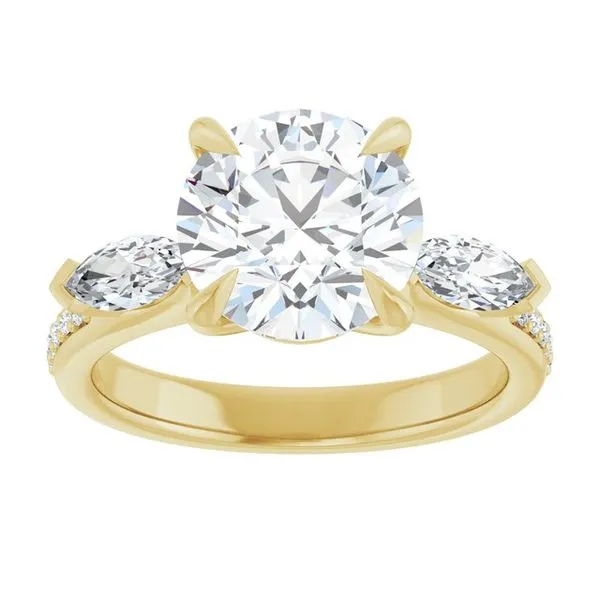 Claw-Prong Three-Stone Engagement Ring Image 3 Raleigh Diamond Fine Jewelry Raleigh, NC