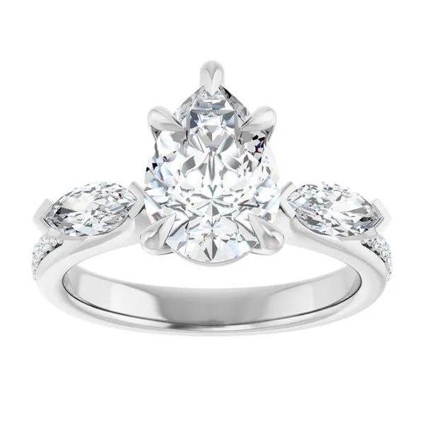 Claw-Prong Three-Stone Engagement Ring Image 3 Northwood Jewelers Northwood, OH