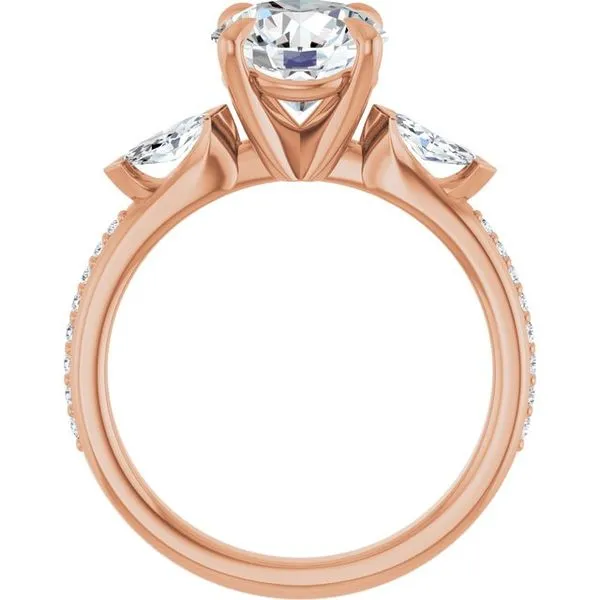 Claw-Prong Three-Stone Engagement Ring Image 2 Hudson Valley Goldsmith New Paltz, NY