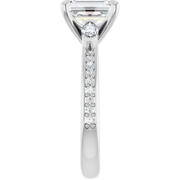 Claw-Prong Three-Stone Engagement Ring Image 4 Don's Jewelry & Design Washington, IA