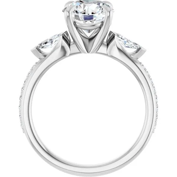 Claw-Prong Three-Stone Engagement Ring Image 2 Arezzo Jewelers Elmwood Park, IL