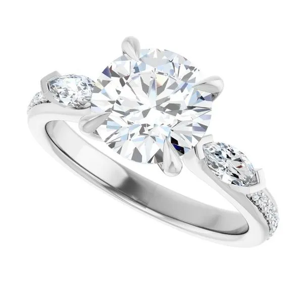 Claw-Prong Three-Stone Engagement Ring Image 5 Arezzo Jewelers Elmwood Park, IL