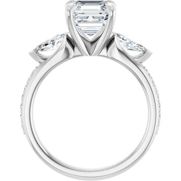 Claw-Prong Three-Stone Engagement Ring Image 2 Hudson Valley Goldsmith New Paltz, NY
