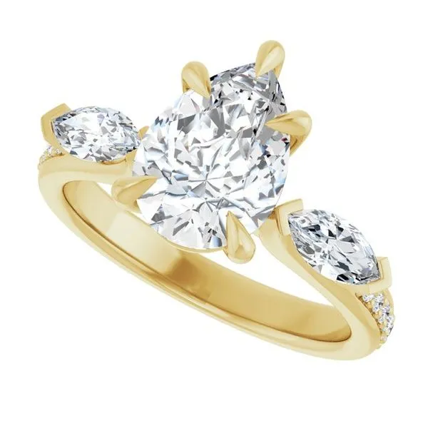 Claw-Prong Three-Stone Engagement Ring Image 5 Don's Jewelry & Design Washington, IA