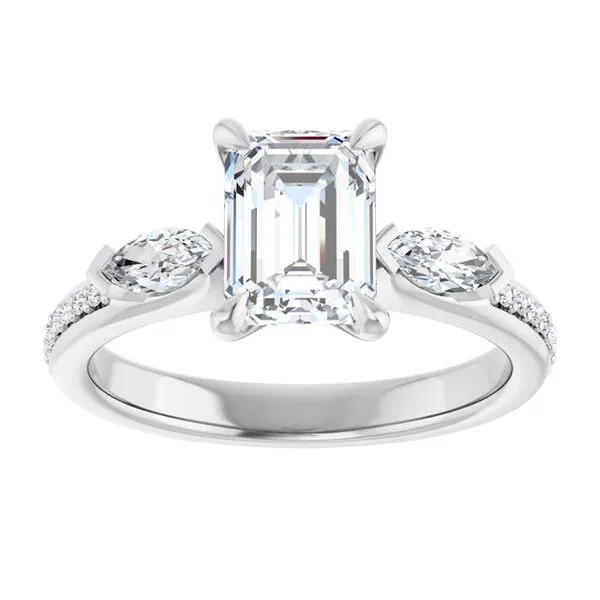 Claw-Prong Three-Stone Engagement Ring Image 3 JF Jones Jewelers Rochester, NY