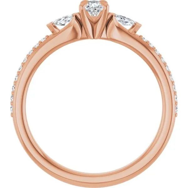 Claw-Prong Three-Stone Engagement Ring Image 2 The Jewelry Source El Segundo, CA