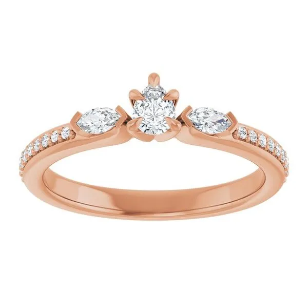 Claw-Prong Three-Stone Engagement Ring Image 3 Don's Jewelry & Design Washington, IA