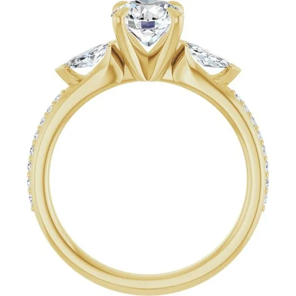 Claw-Prong Three-Stone Engagement Ring Image 2 Arezzo Jewelers Elmwood Park, IL