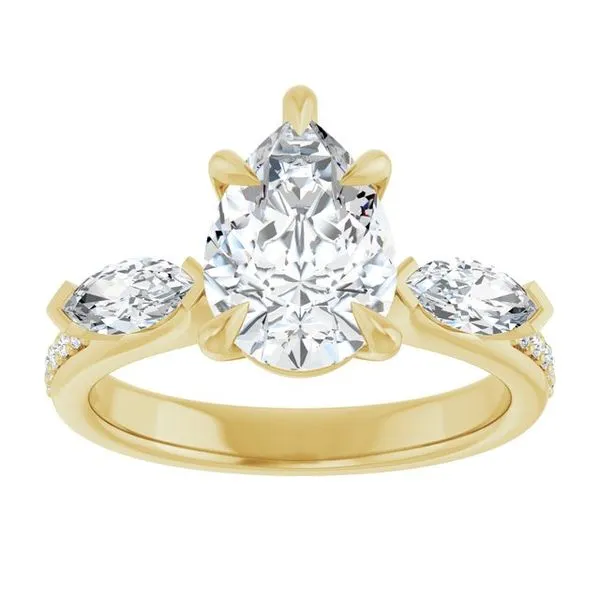 Claw-Prong Three-Stone Engagement Ring Image 3 JF Jones Jewelers Rochester, NY