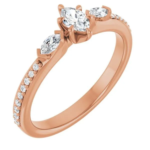 Claw-Prong Three-Stone Engagement Ring Hudson Valley Goldsmith New Paltz, NY