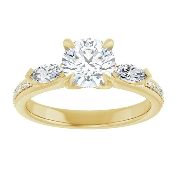 Claw-Prong Three-Stone Engagement Ring Image 3 Vulcan's Forge LLC KANSAS CITY, MO