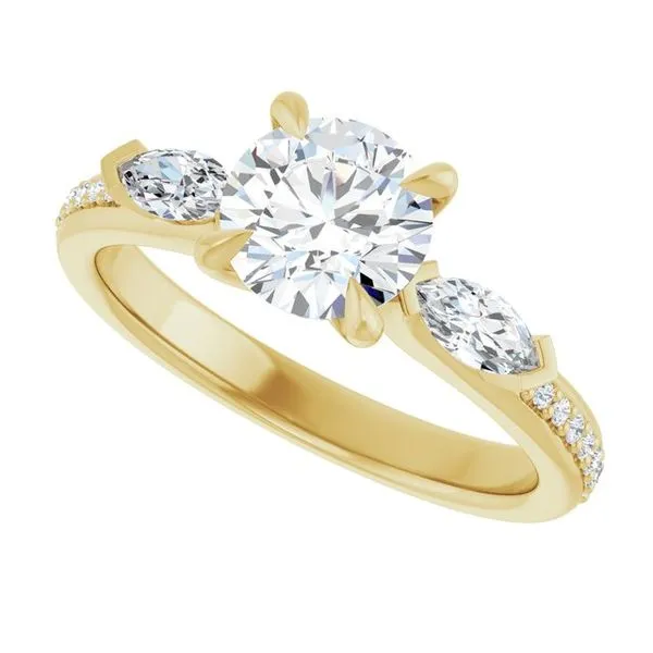 Claw-Prong Three-Stone Engagement Ring Image 5 Vulcan's Forge LLC KANSAS CITY, MO