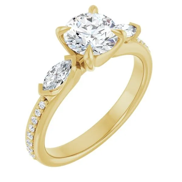 Claw-Prong Three-Stone Engagement Ring Arezzo Jewelers Elmwood Park, IL