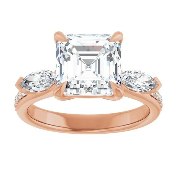 Claw-Prong Three-Stone Engagement Ring Image 3 Northwood Jewelers Northwood, OH