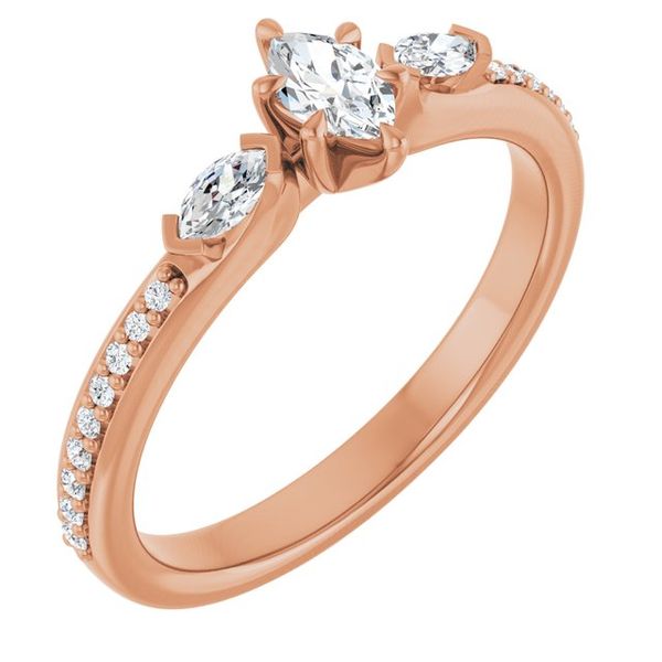 Claw-Prong Three-Stone Engagement Ring