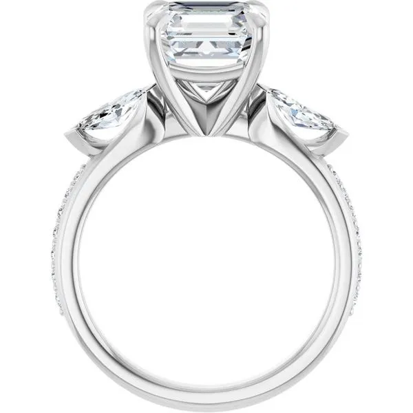 Claw-Prong Three-Stone Engagement Ring Image 2 Arezzo Jewelers Elmwood Park, IL