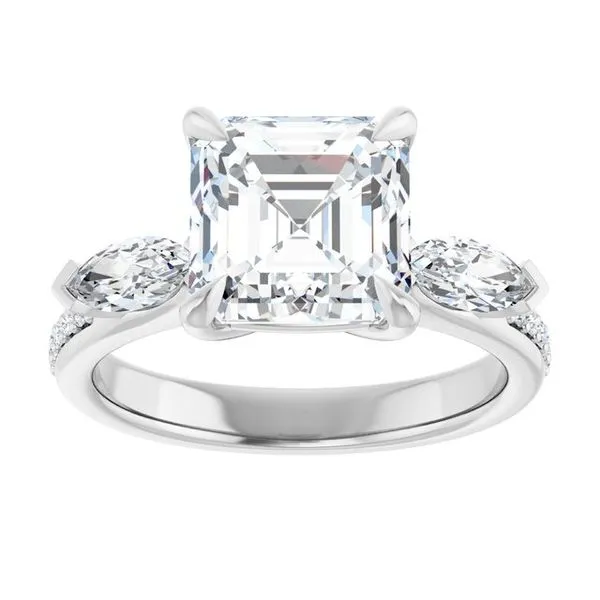 Claw-Prong Three-Stone Engagement Ring Image 3 JF Jones Jewelers Rochester, NY