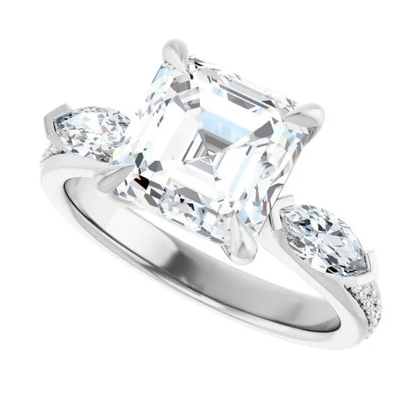 Claw-Prong Three-Stone Engagement Ring Image 5 Northwood Jewelers Northwood, OH