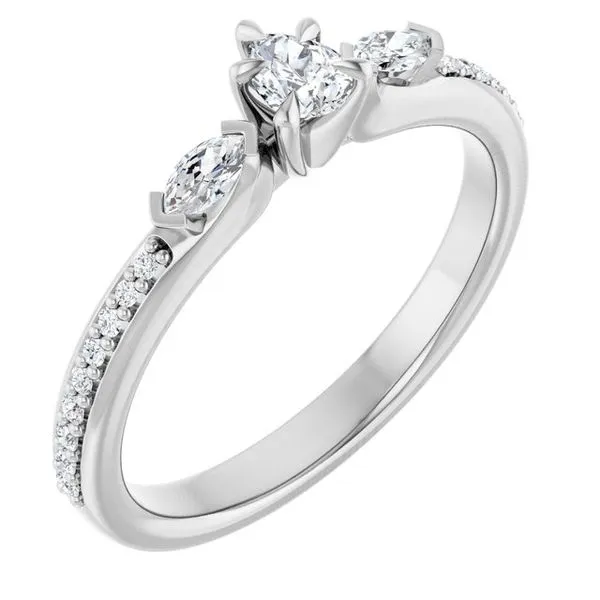 Claw-Prong Three-Stone Engagement Ring J. Thomas Jewelers Rochester Hills, MI