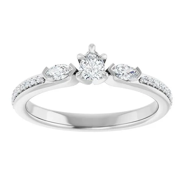Claw-Prong Three-Stone Engagement Ring Image 3 Natale Jewelers Sewell, NJ
