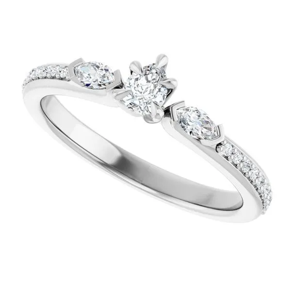 Claw-Prong Three-Stone Engagement Ring Image 5 Don's Jewelry & Design Washington, IA