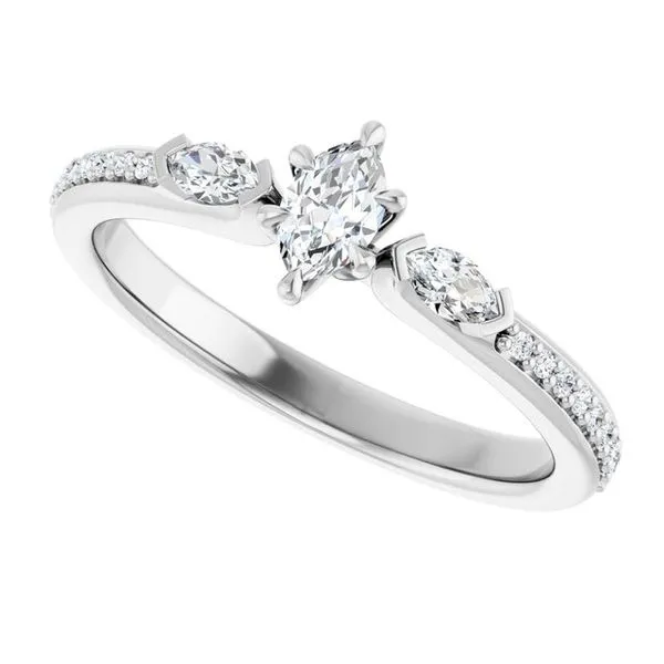 Claw-Prong Three-Stone Engagement Ring Image 5 Paul James Jewelers Angels Camp, CA