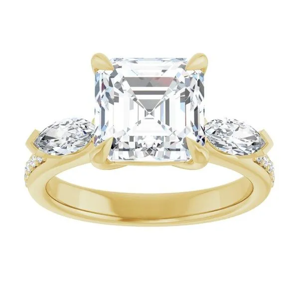 Claw-Prong Three-Stone Engagement Ring Image 3 Northwood Jewelers Northwood, OH
