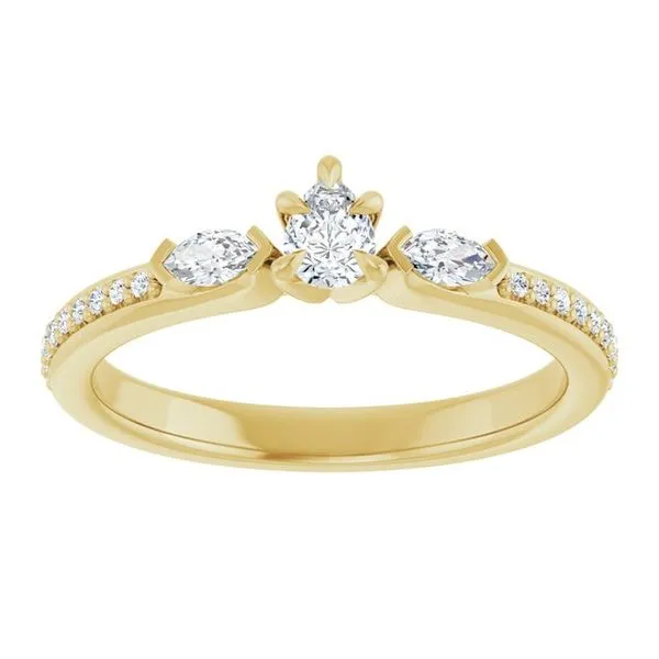 Claw-Prong Three-Stone Engagement Ring Image 3 Futer Bros Jewelers York, PA