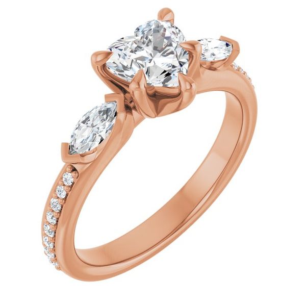 Claw-Prong Three-Stone Engagement Ring