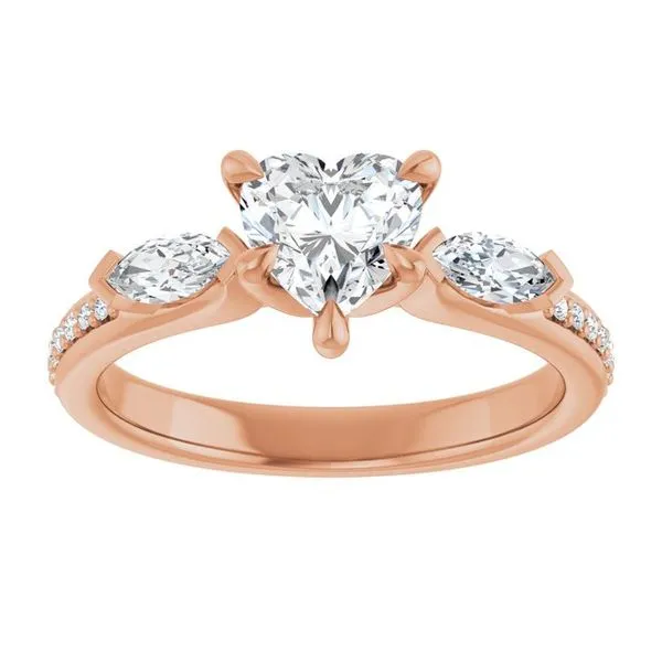 Claw-Prong Three-Stone Engagement Ring Image 3 Northwood Jewelers Northwood, OH