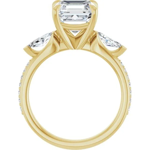 Claw-Prong Three-Stone Engagement Ring Image 2 Stuart Benjamin & Co. Jewelry Designs San Diego, CA