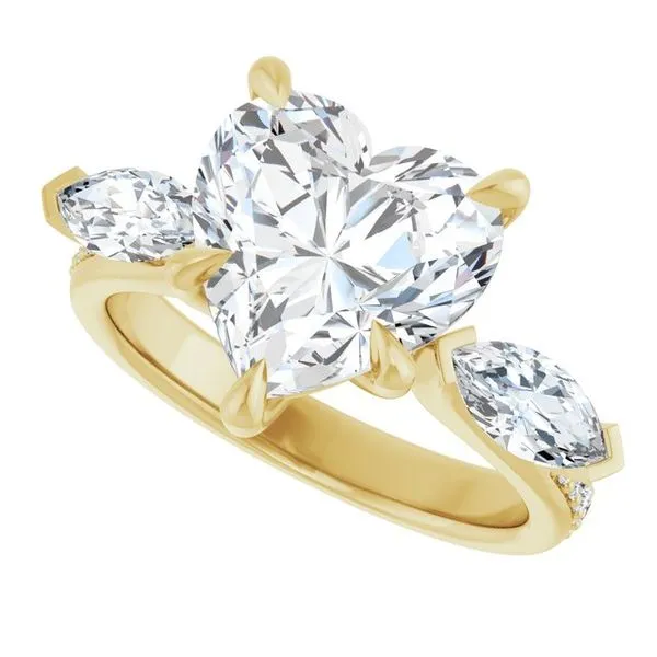 Claw-Prong Three-Stone Engagement Ring Image 5 J. West Jewelers Round Rock, TX