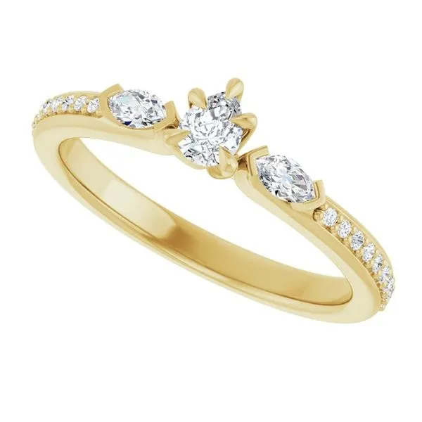 Claw-Prong Three-Stone Engagement Ring Image 5 J. West Jewelers Round Rock, TX