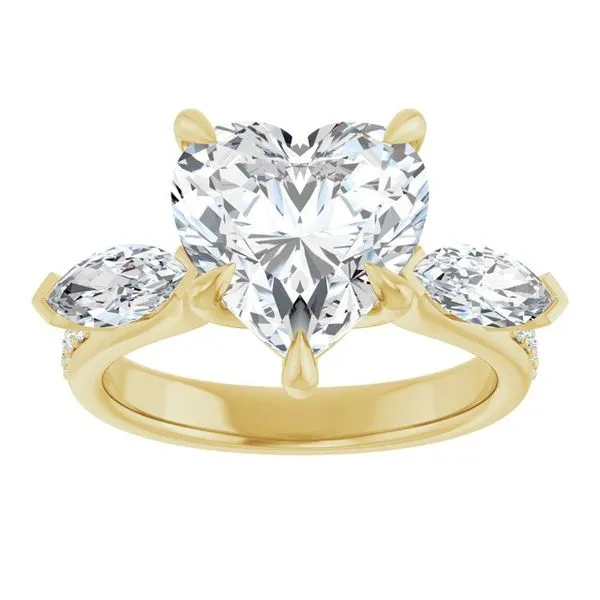 Claw-Prong Three-Stone Engagement Ring Image 3 Don's Jewelry & Design Washington, IA