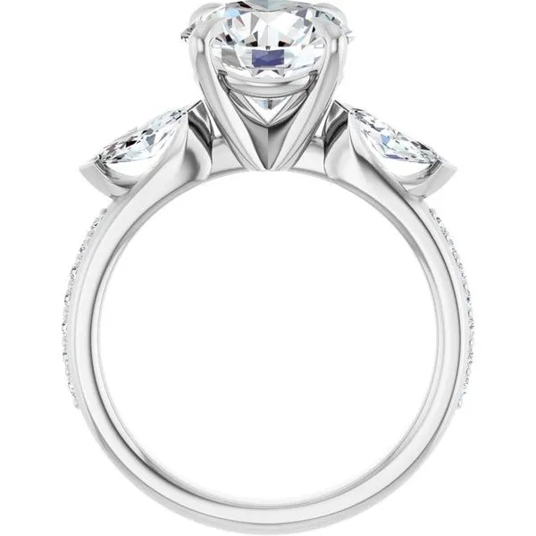 Claw-Prong Three-Stone Engagement Ring Image 2 J. West Jewelers Round Rock, TX