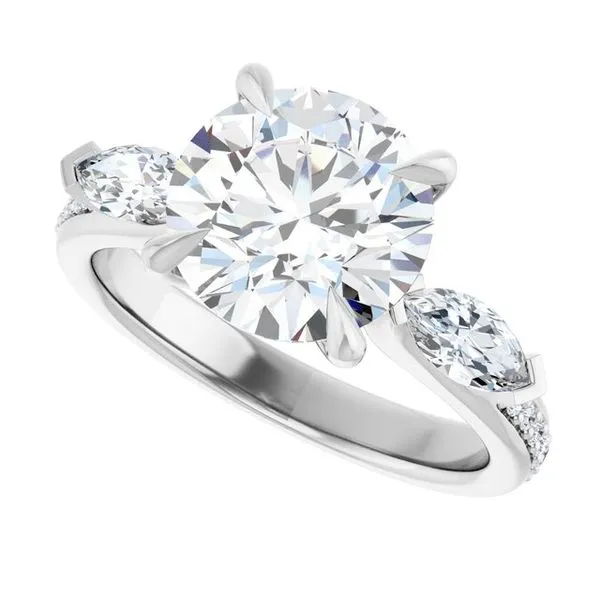 Claw-Prong Three-Stone Engagement Ring Image 5 Don's Jewelry & Design Washington, IA